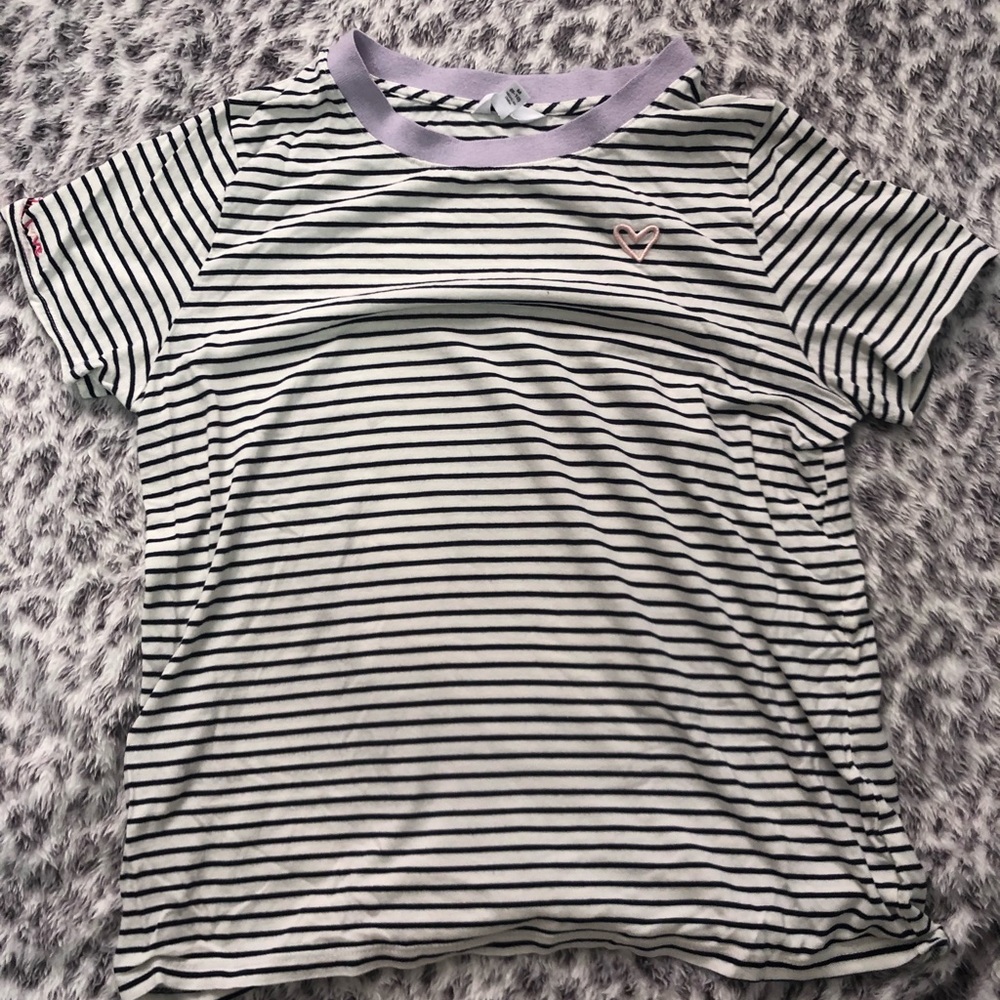 Striped Purple Lined Shirt Tee